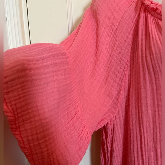 Michael Stars Coral Soft Gauze Blouse with Ruffle Sleeves - Picture 3 of 14